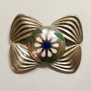 VTG Monet Silver Flower Brooch Pin